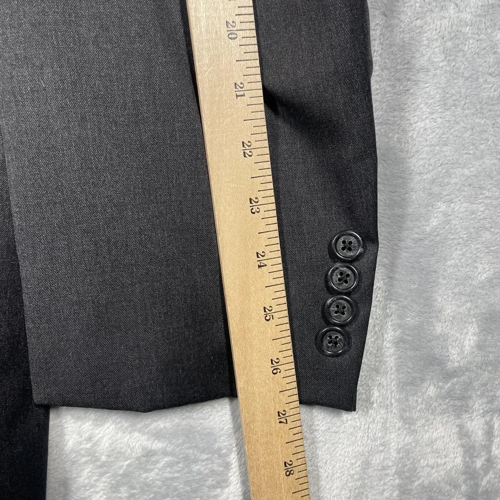 Hickey Freeman Roots Men Blazer Jacket 41R Charcoal Gray 100% Pure Wool 2 Button